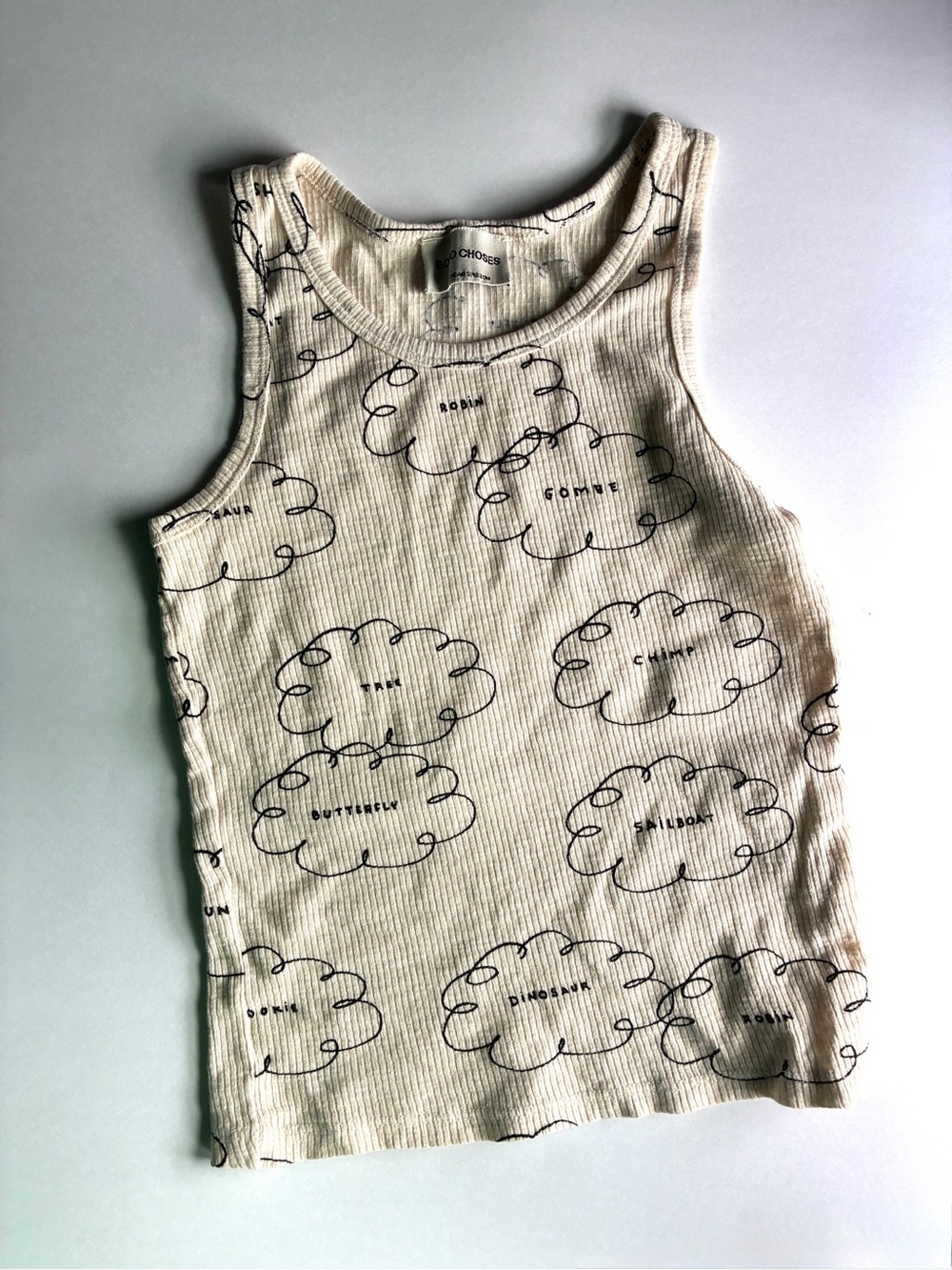 VGUC Bobo Choses Ribbed Tank with Cloud Print 4/5y